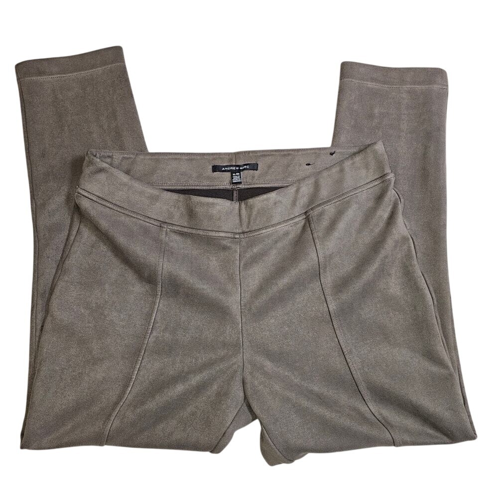 Andrew Mark Chocolate Brown Stretchy Pull On Pants Soft Suede Feel XL